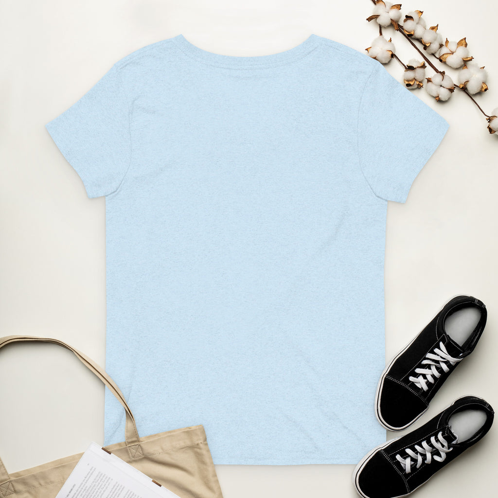Women’s recycled v-neck t-shirt: "My Birthstone is a Coffee Bean" by The Great Coffee Project
